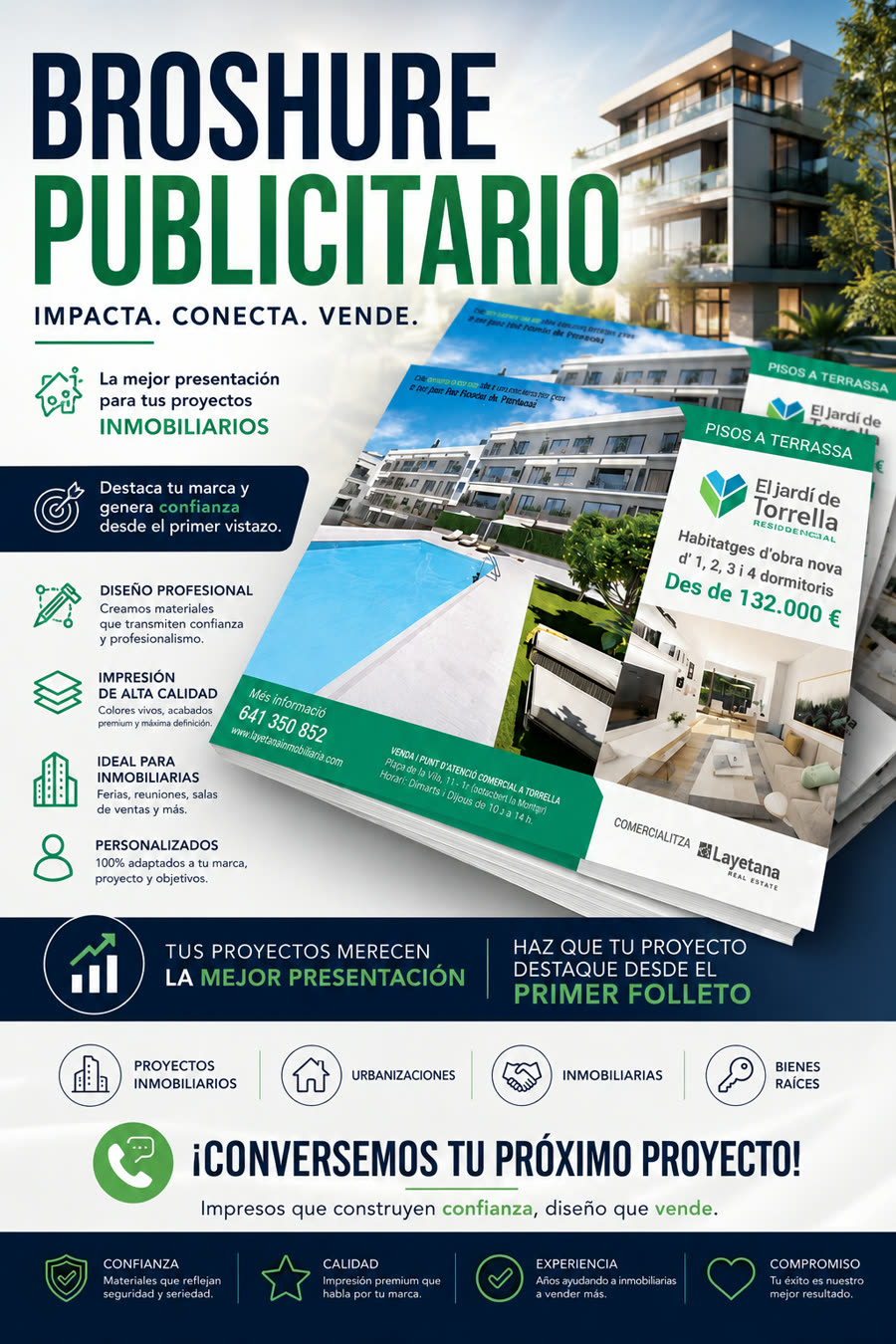 Brochure publicitario para proyectos inmobiliarios