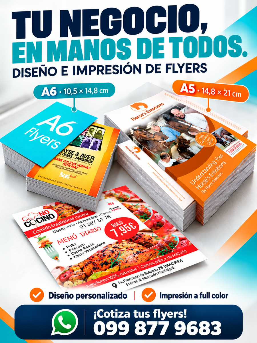 Diseño e impresión de flyers A5 y A6