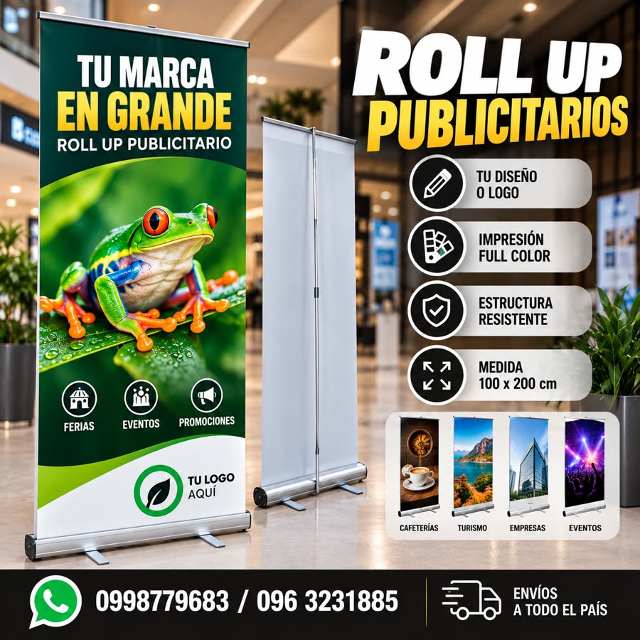 Roll up publicitario de 100 por 200 centímetros