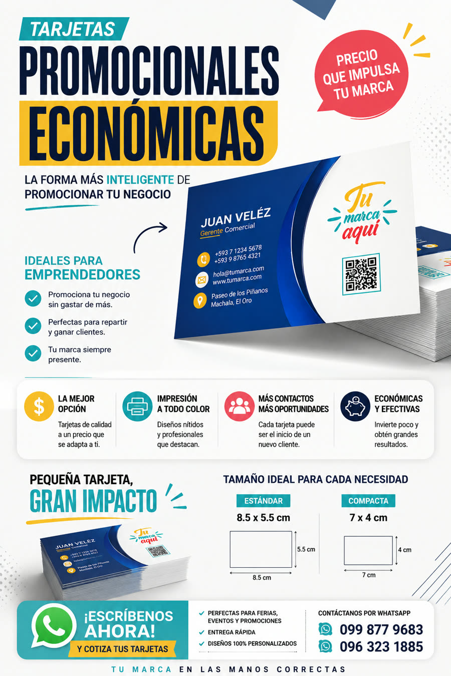 Tarjetas de presentación promocionales con QR